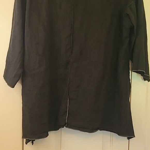Xiao Open Front Cardigan Duster Linen Lagen Look Look Size XL - Picture 9 of 11